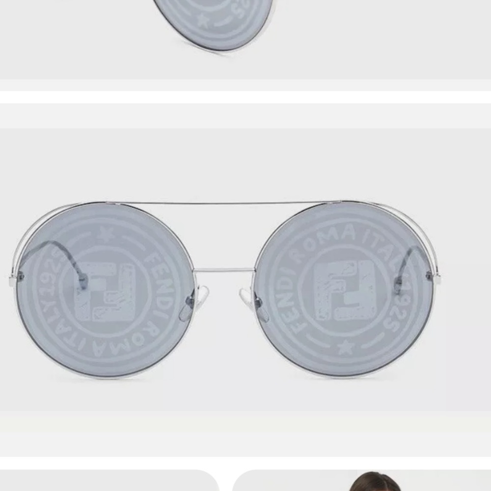 Fendi Sunglasses RUN AWAY FF 0285/S OIH/MD Palladium Grey Fendi Roma Stamp Women